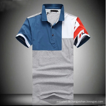 Vier Farben Kombination Sport Herren Polo T-Shirt